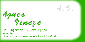 agnes vincze business card